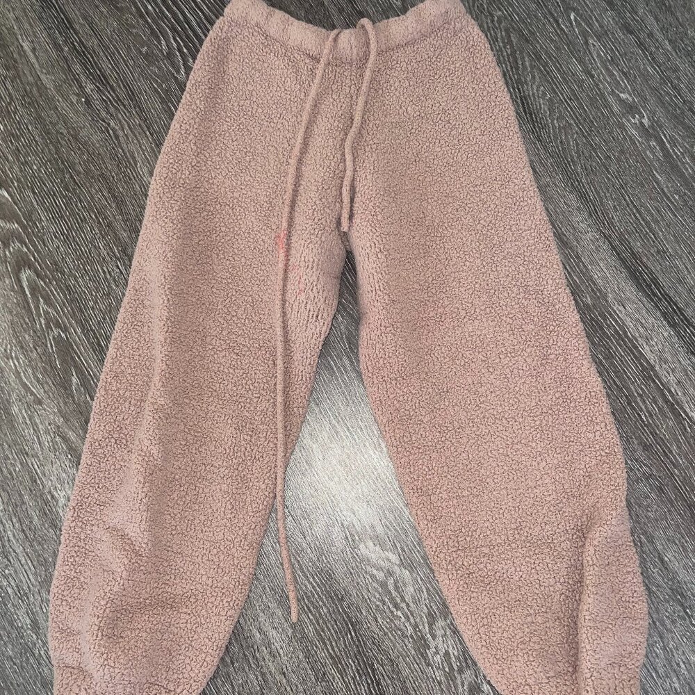 Skims Tan Fluffy Jogger Sweatpants